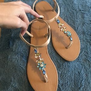 Forever21 Ornate Rhinestone Thong Sandal